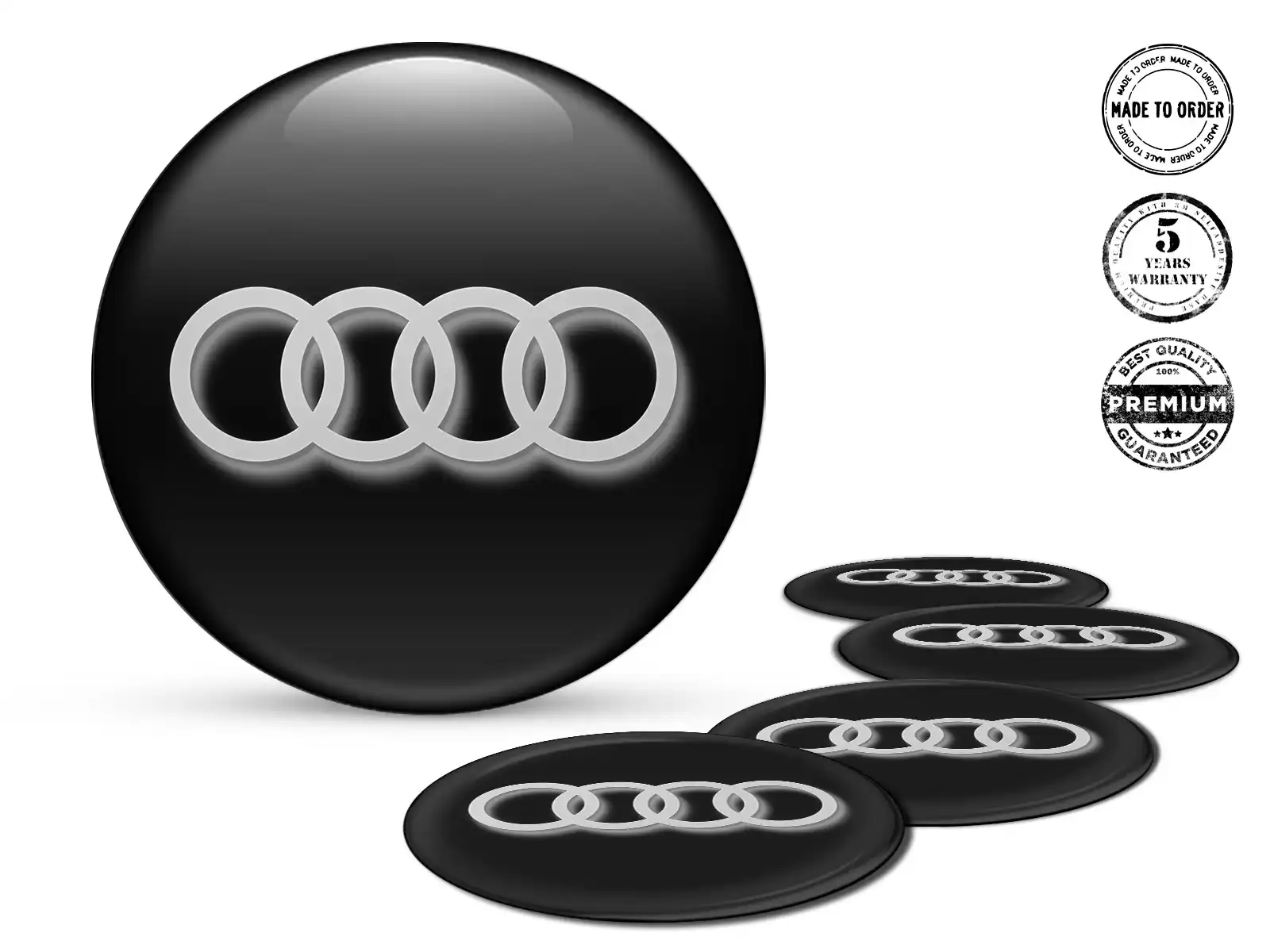 Audi Pegatina de Rueda Estilo Logos de Cúpula de Lujo